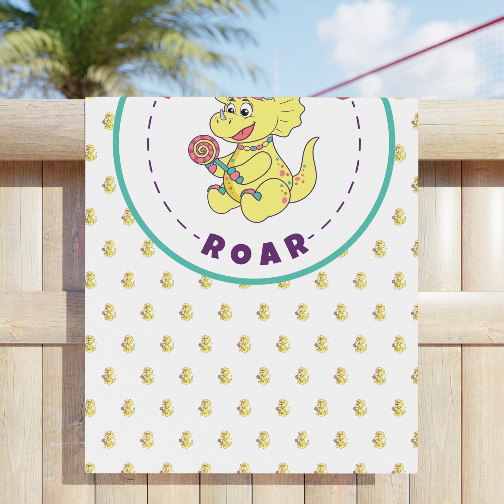 Tyra the Triceratops Beach Towel