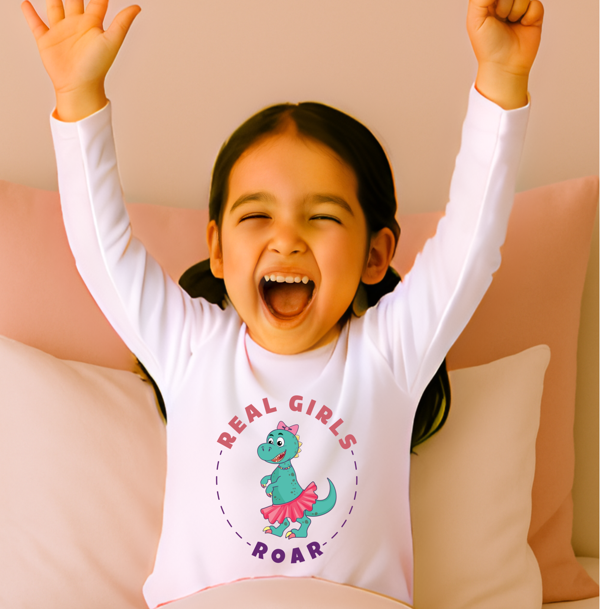 Tegan the T-Rex Toddler Long Sleeve Pajama Tee